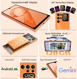 OUKITEL C72 Smartphone 16GB RAM-128GB ROM-6.88 inch HD-5150 mAh-64MP Camera-4G — thumbnail 5