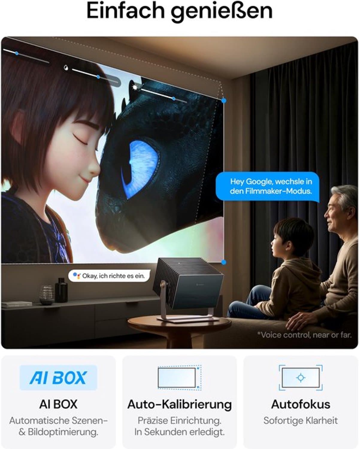 Beamer Enige Uitvoering - 15000:1 Contrast - 4K UHD Resolutie - LED DLP - Voor Thuisbioscoop En Gaming — afbeelding 1