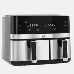 HOMCOM Airfryer - Staal - 41,8 x 39,2 x 31,1 cm - Zwart — thumbnail 1