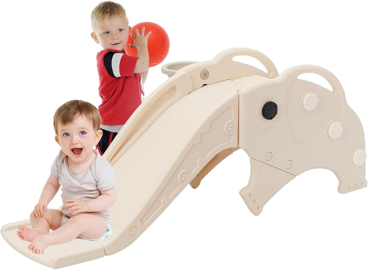 3 in 1 Kinderschuifje, Kinderschuifje met basketbalmand, Kinderschuifje voor binnen en buiten, Kinderschuifje voor de tuin, Geweldig geschenk voor kinderen — afbeelding 1
