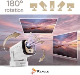 Mini Beamer Draagbaar - 330 ANSI Lumen Android 14 - 1920 x 1080 Full HD Resolutie - LED - Voor Thuisbioscoop — thumbnail 1