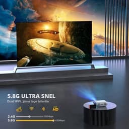 Beamer 1080P Full HD - 7500 Lumen Helderheid - LCD Scherm - HDMI En AV Aansluiting - Draagbare Projector - Thuisbioscoop Projector — thumbnail 3