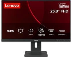 Lenovo ThinkVision E24-40 - 24 inch Full HD Ergonomische Monitor - 100hz - IPS - Verstelbaar - Speakers - HDMI-DP-VGA