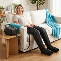 Professionele Luchtdruk Beenmassager – 6 Luchtkamers, 6 Massagemodi, 30-260 mmHg – Herstel & Ontspanning voor Sporters, Revalidatie & Dagelijks Gebruik Zwart — thumbnail 4