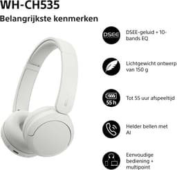SONY WH-CH535 - Draadloze On-ear Koptelefoon - Wit — thumbnail 5