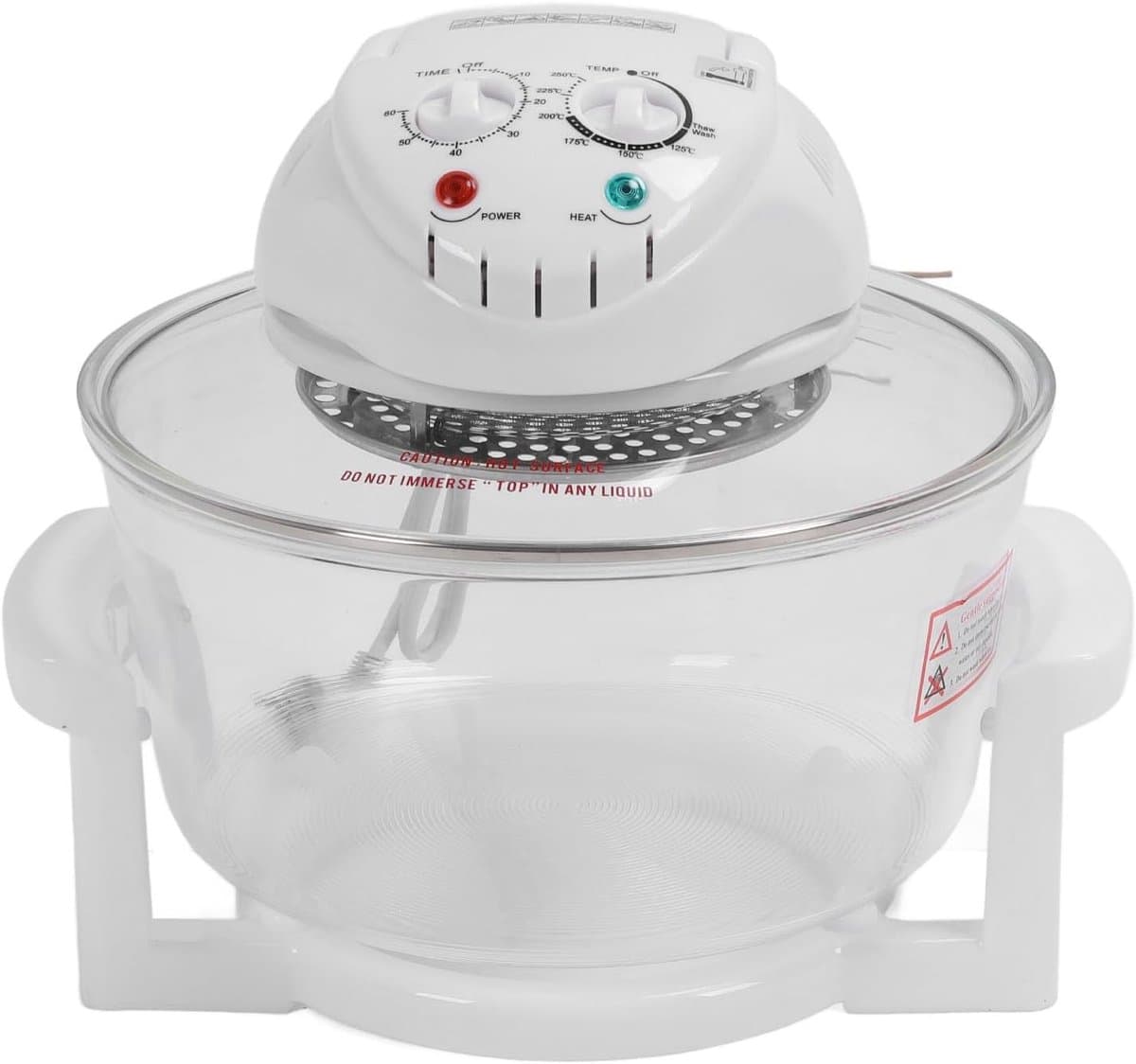 Luchtfriteuse, 360 Graden Zichtbare Olievrije Voedselfriteuse, 12 Liter Elektrische Friteuse met Ontdooifunctie, 1200-1400 W, 65-250 ℃ Temperatuur, 60 Minuten Timer, — afbeelding 1