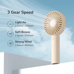 Draagbare handventilator met 3 snelheden - USB-oplaadbare persoonlijke ventilator voor binnen en buiten — thumbnail 3