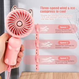 Opvouwbare Mini Handventilator met Oplaadbare USB-Batterij - Draagbare Ventilator voor Thuis en Op Reis — thumbnail 3