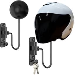 Wandmontage Helmet Holder met 180° Rotatie en Haak - Geschikt voor Helmen, Hoeden en Jassen — thumbnail 1