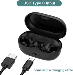 Earbud laad case vervanging USB C 600mAh met indicatorlicht - zwart - ideaal voor thuis, kantoor, en op reis — thumbnail 5
