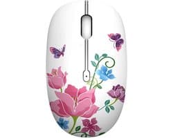 Draadloze muis 2.4G Leuke stille optische reismuis met USB-ontvanger voor laptop/pc/notebook/computer/MacBook, 1600,3 knop DPI (vlinder)