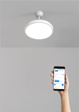 CREATE - Plafondventilator 40W stil met intrekbare bladen met licht - Ø91cm - Wit - WIFI + Afstandsbediening - WIND CLEAR STUDIO — thumbnail 5