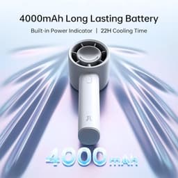 Draagbare Mini Handventilator met 4000mAh Batterij - 5 Snelheden, Tot 22 Uur Koeling voor Reizen en Buiten — thumbnail 4