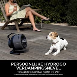 Krachtige Draagbare Ventilator met Verneveling, Stille en Duurzame Koeling voor Binnen en Buiten, Draadloos en Compact, Luchtstroom tot 20 Meter — thumbnail 4