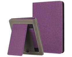 Hoesje voor 6" Kindle Paperwhite 5/6/7e Generatie - Automatisch Wekken en Slapen - PU Standaard Harde Cover met Handriem en Kaartsleuf - Paars
