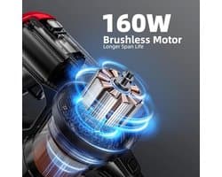 Draadloze Stofzuiger met 25 kPa Zuigkracht en 2 Reinigingsmodi