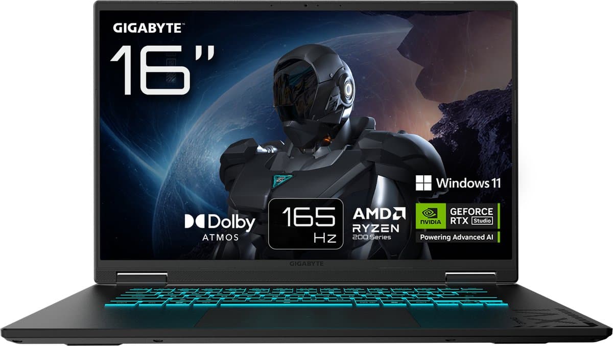 GIGABYTE GAMING A16 3VHK3EE864SH - Gaming Laptop - 16 inch - RTX 5060 - Ryzen 7 - 32GB/1TB — afbeelding 1