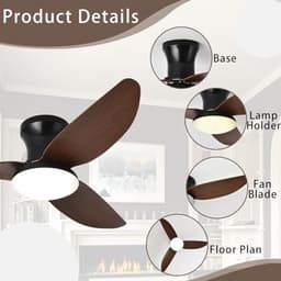 Dimbare Plafondlamp met Ventilator - Modern en Stil met Afstandsbediening — thumbnail 1