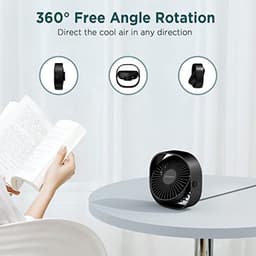 Mini USB Ventilator met Stille Werking en 360 Graden Rotatie - Bureauventilator met 3 Snelheden voor Thuis en Kantoor — thumbnail 1