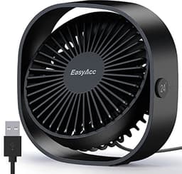 Mini USB Ventilator met Stille Werking en 360 Graden Rotatie - Bureauventilator met 3 Snelheden voor Thuis en Kantoor — thumbnail 5