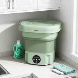 Opvouwbare mini wasmachine voor thuisgebruik, draagbare mini-opvouwbare wasmachine blauwlichtsterilisatie + grotere motor met afvoermand + afvoerslang — thumbnail 3
