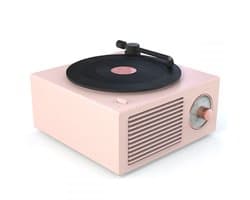 JeiibrZui Vintage Bluetooth-Luidspreker - Retro Cadeau Voor Meisjes - Krachtig Geluid 5W Met Heldere Bassen - 1 Stuk - Roze