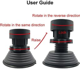 4 stuks Wasmachine Ondersteuning -Verstelbare Hoogte Anti-vibratie Wasmachine Voetkussens voor Wasmachine en Droger-Antislipmat kunststof schokabsorberende beugel-Wasmachine voeten verstelbare voet，grijs — thumbnail 4