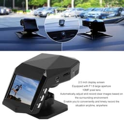 DashCam Vooraan Achter, 10MP HD NightVision Dual Dashboard Camera Ondersteuning LoopRecording, Parfum DashCam in de Middenconsole, Camera Recorder Camcorder voor Parkeren — thumbnail 4