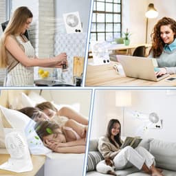 Draagbare Mini Tafelventilator met Afstandsbediening - 180° Kanteling, USB Oplaadbaar, Stil en Compact — thumbnail 2