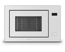 Klarstein Magnetron Velaire inbouwmagnetron met grill – 25 l, 850 W & 1200 W grill, 8 programma's, touchbediening, roestvrij staal, inbouwmagnetron, wit - 25L - voor Keuken - Timer - RVS - Aluminium glas Display - Microwave