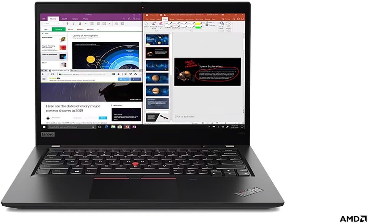 ThinkPad X395 20NL0019MH 33.8 cm (13.3") Notebook - 1920 x 1080 - Ryzen 5 PRO 3500U - 8 GB RAM - 256 GB SSD - Black - Windows 10 Pro 64-bit - AMD Radeon V... — afbeelding 1