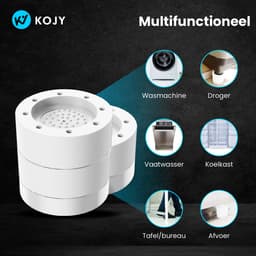 KOJY Wasmachine dempers - Verhoger - Stapelbaar - Wit - voor wasmachine en wasdroger - 8 Stuks — thumbnail 2