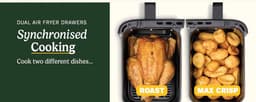 Cuisinart - Tri Zone 13,6 L Airfryer & Oven - 3 zones Heteluchtfriteuse (2x4,3 L + 5 L) - 9 functies - Sync Cooking - PFAS-vrije keramische coating - 2520 – 3000W - Zwart — thumbnail 11