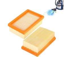 2x Vlakfilter Geschikt voor Kärcher WD4, WD5, WD6, MV4, MV5 en MV6 - Platte Vouwfilters - Stofzuigerfilter - Kärcher 2.863-005.0 - Patroonfilter - Cartridgefilter