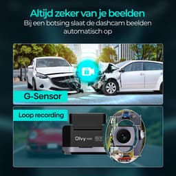 Olvy Dual Dashcam - Voor Auto - Camera Voor en Achter - 4K - Full HD - Nachtzicht - Met 64GB SD - Wifi — thumbnail 2