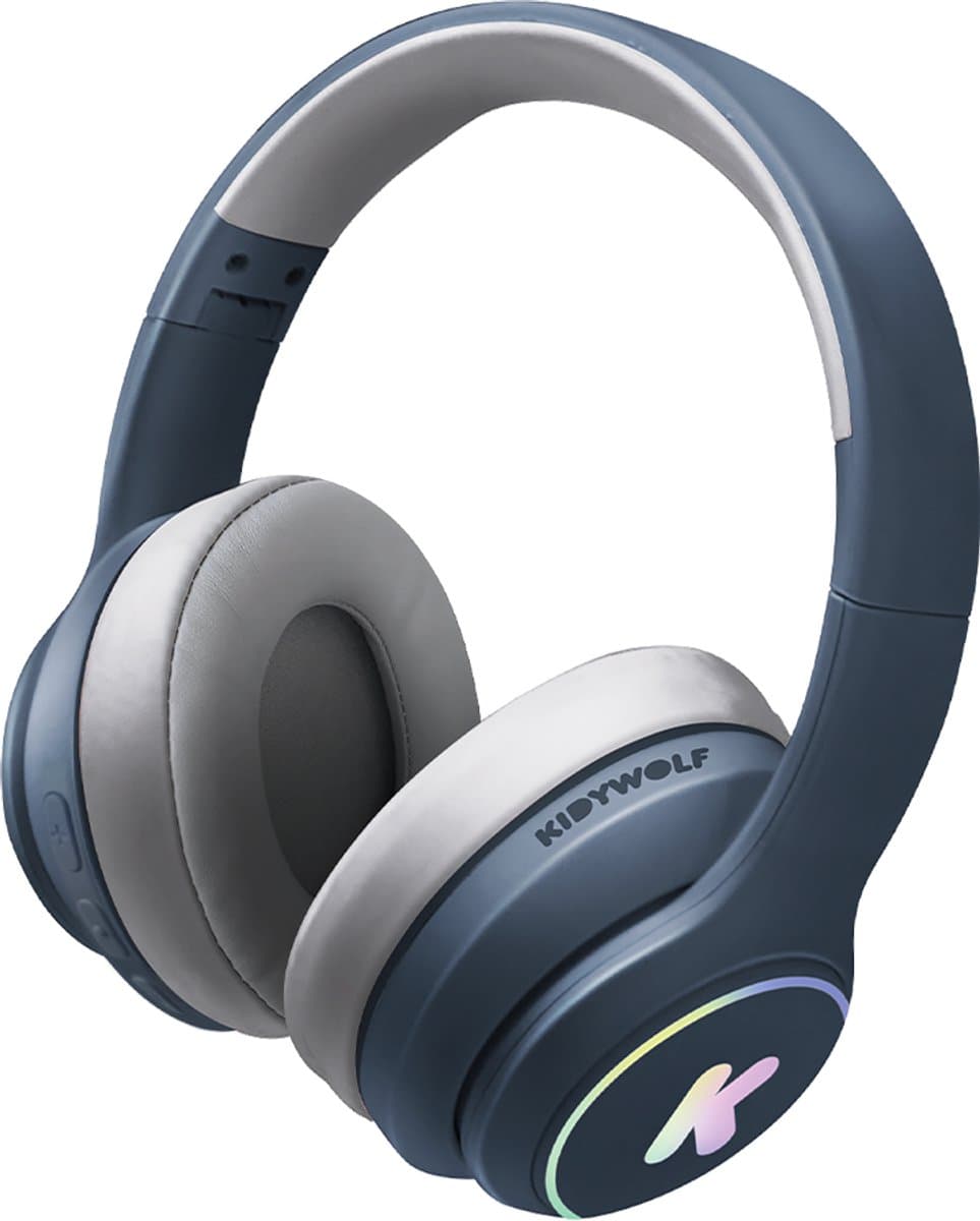 KIDYWOLF K-EARS Bluetooth Kinderkoptelefoon Blauw – 85dB Volume Limiet, Draadloos & Opvouwbaar, LED - 5+ — afbeelding 1