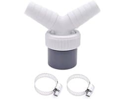 2 tot 1 afvoerafvoerslangaansluiting voor vaatwasser en wasmachine - 2-weg Y-splitter afvoerbuis verbindingsadapter - voor wasmachine en condensator droger - 1 stuks