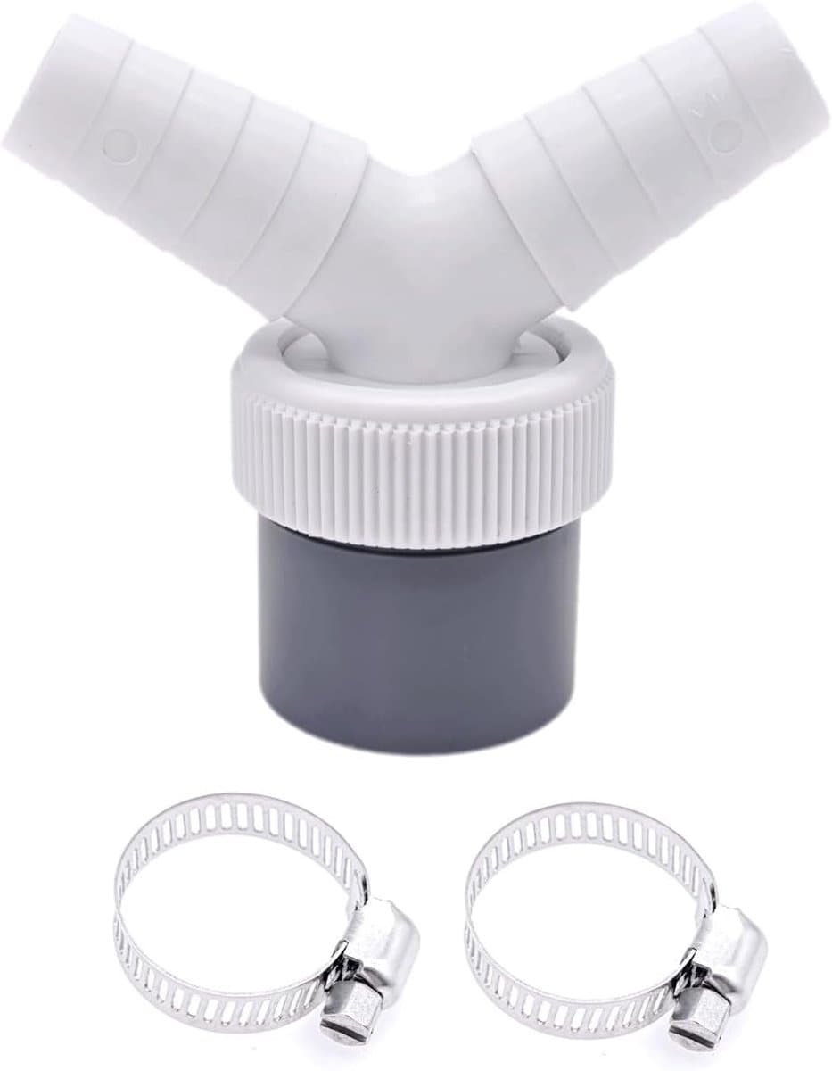 2 tot 1 afvoerafvoerslangaansluiting voor vaatwasser en wasmachine - 2-weg Y-splitter afvoerbuis verbindingsadapter - voor wasmachine en condensator droger - 1 stuks — afbeelding 1