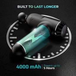 Fascia-massagepistool met 8 verwisselbare massagekoppen - USB-oplaadbaar, ergonomisch ontwerp, geschikt voor volledige lichaams-, spier- en triggerpointmassage, diepe weefseldrukmassage — thumbnail 3