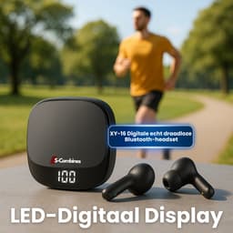 S-Combines Live Pro 2 - Draadloze Oordopjes - Bluetooth - Noise Cancelling ANC+ENC - 35 uur speeltijd - LED Display - Met Microfoon - Zwart — thumbnail 3