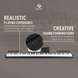 Digitale piano 88 toetsen - Met gratis lessen - incl. pedaal - Zwart Fazley FSP-200-BK — thumbnail 3