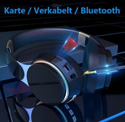Bluetooth over-ear hoofdtelefoon met 3 equalizermodi. Draadloze hoofdtelefoon, geschikt voor telefoongesprekken en hifi-stereogeluid, met oorschelpen van traagschuim en een opvouwbaar ontwerp. — thumbnail 2