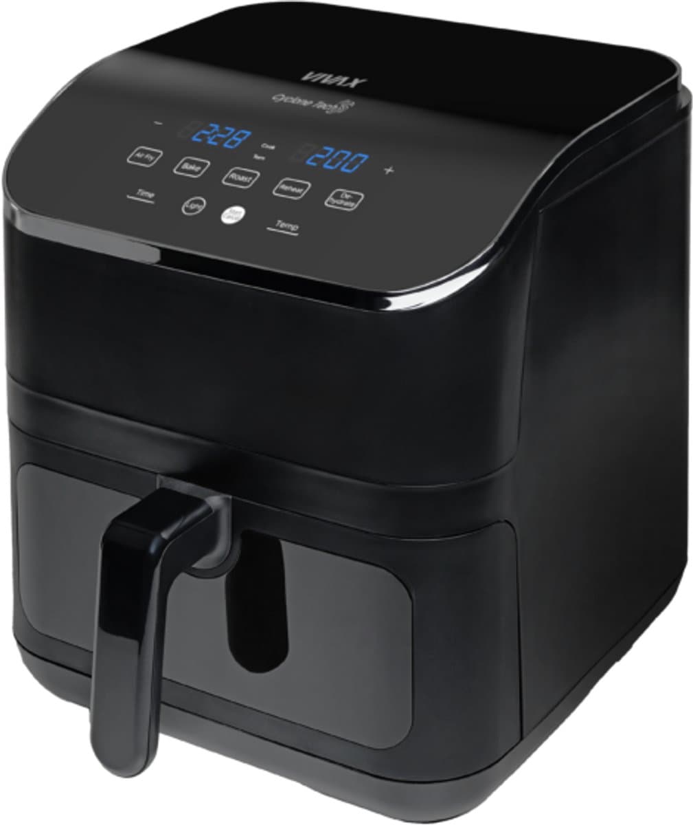 VIVAX Digitale Airfryer DFA-617DB - 6 liter - PFAS vrij - Groot - Heteluchtfriteuse - Zwart - Digital Touchscreen - Inclusief in hoogte verstelbaar Grillrack — afbeelding 1