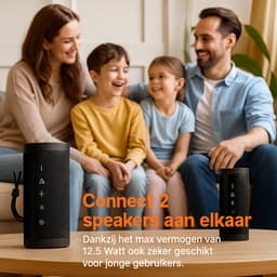 SyncGear Bluetooth Speaker met RGB Verlichting - 16 Watt Vermogen - Muziek Box - Draadloze Speaker Met TWS Ondersteuning & 5.3 Bluetooth - Kleur: Zwart — thumbnail 5