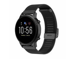 By Qubix - Geschikt voor Garmin bandje - Geschikt voor Garmin Venu 4 - 45mm - Milanese bandje met klemsluiting - Zwart - Smartwatch bandje 22mm