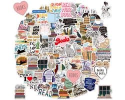 100 Delige Boeken Stickers – Boekenliefhebbers - Boekenwurm Muurstickers -Boekenstickers voor Laptop, Mobieltje, Muur, Agenda - LOUZIR