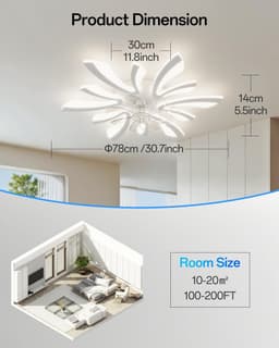 Slimme Plafondventilator met Stijlvol Licht en Spraakbesturing voor Slaapkamer en Keuken — thumbnail 3