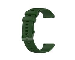 Qelus Donkergroen 22mm Universele Siliconen Horlogebandje - Snelsluiting, Waterdicht, RVS Gesp - Verstelbare - Passend voor Pols 130-220mm - Voor Smartwatch & Traditioneel Horloge