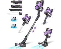 INSE S10 Draadloze Stofzuiger - 6-In-1 Steelstofzuiger - 30kpa 350W Zuigkracht - Max 50 Min draaitijd - Oplaadbare accu - paars