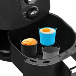 4-pack - Airfryer bakvormpjes - Siliconen bakvormpjes - Easy-Release antiaanbak bakplaten - Grote Airfryer muffinvormpjes - 4 kleuren - Afmeting: 6,6 cm — thumbnail 6